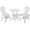 vidaXL Jeu de bistro 3 pcs Aluminium coulé Blanc