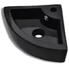 vidaXL Lavabo avec trou de trop-plein 45x32x12,5 cm Noir