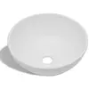 vidaXL Lavabo de salle de bain Céramique Rond Blanc