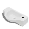 vidaXL Vasque à trou pour robinet céramique Blanc pour salle de bain