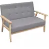 vidaXL Canapé à 2 places Tissu Gris clair