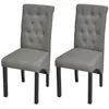 vidaXL Chaises à manger lot de 2 gris clair tissu
