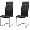 vidaXL Chaises à manger cantilever lot de 2 noir similicuir