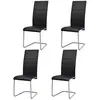 vidaXL Chaises à manger cantilever lot de 4 noir similicuir