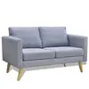 vidaXL Canapé à 2 places Tissu Gris clair