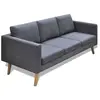 vidaXL Canapé à 3 places Tissu Gris foncé
