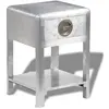 vidaXL Table de coin avec 1 tiroir vintage Style d'aviation