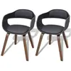 vidaXL Chaises à manger lot de 2 noir bois courbé et similicuir