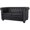 vidaXL Canapé Chesterfield à 2 places Cuir synthétique Noir