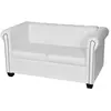 vidaXL Canapé à 2 places Cuir synthétique Blanc