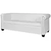 vidaXL Canapé Chesterfield à 3 places cuir synthétique blanc