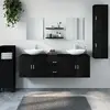 vidaXL Ensemble de meubles salle de bain 7 pcs noir bois d'ingénierie