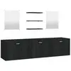 vidaXL Ensemble de meubles salle de bain 6 pcs noir bois d'ingénierie