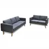 vidaXL Jeu de canapé à 2 places et à 3 places Tissu Gris foncé
