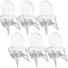 vidaXL Chaises à manger lot de 6 blanc bois d'hévéa solide