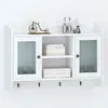 vidaXL Vitrine murale avec étagère de Livre / DVD / Verre en MDF Blanc