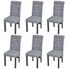 vidaXL Chaises à manger lot de 6 gris clair tissu