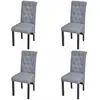 vidaXL Chaises à manger lot de 4 gris clair tissu