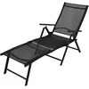 vidaXL Chaise longue pliable Aluminium Noir