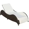 vidaXL Chaise longue avec coussin Résine tressée Marron