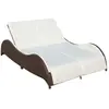 vidaXL Chaise longue double avec coussin Résine tressée Marron