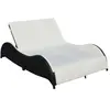 vidaXL Chaise longue double avec coussin Résine tressée Noir
