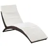 vidaXL Chaise longue pliable avec coussin Résine tressée Marron