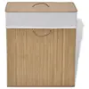 vidaXL Panier à linge rectangulaire Bambou Naturel