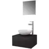 vidaXL Meuble de salle de bain 4 pcs avec lavabo et robinet Noir