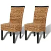 vidaXL Chaises à manger lot de 2 bois solide de manguier et abaca