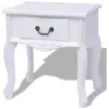 vidaXL Table de chevet MDF Blanc