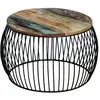 vidaXL Table basse ronde 68x37 cm Bois de récupération massif