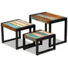 vidaXL Tables gigognes 3 pcs Bois de récupération massif