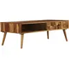 vidaXL Table basse Bois Sesham massif avec finition miel 110x50x37 cm