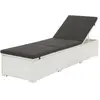 vidaXL Chaise longue avec coussin Résine tressée Blanc