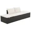 vidaXL Lit de jardin Noir 195x60 cm Résine tressée