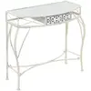 vidaXL Table d'appoint Style français Métal 82 x 39 x 76 cm Blanc
