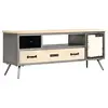 vidaXL Meuble TV Bois de manguier massif et acier 120 x 30 x 45 cm