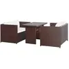 vidaXL Mobilier de bistro 3 pcs avec coussins Résine tressée Marron