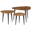 vidaXL Tables basses 3 pcs Bois d'acacia massif