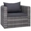 vidaXL Chaise de jardin avec coussin et oreiller Résine tressée Gris