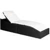 vidaXL Chaise longue avec coussin Résine tressée Noir
