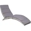 vidaXL Chaise longue pliable avec coussin Résine tressée Gris