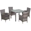 vidaXL Mobilier à dîner de jardin 5 pc et coussins Résine tressée Gris