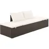 vidaXL Lit de jardin Marron 195x60 cm Résine tressée