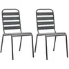vidaXL Chaises empilables de d'extérieur 2 pcs Acier Gris