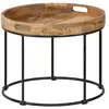 vidaXL Table basse Bois de manguier massif et acier 50 x 40 cm