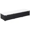 vidaXL Chaise longue avec coussin Résine tressée Noir