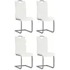 vidaXL Chaises à manger cantilever lot de 4 blanc similicuir