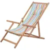 vidaXL Chaise pliable de plage Tissu et cadre en bois Multicolore